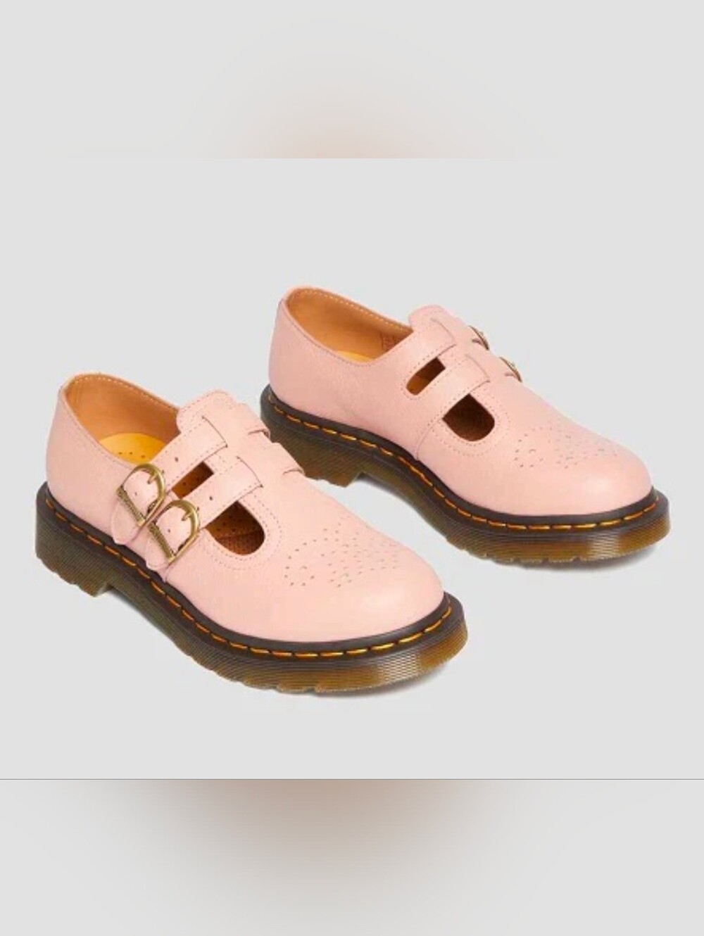 Dr. Martens Kids Pale Pink Double-Buckle Mary Jane Shoes